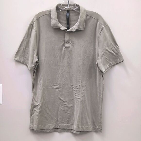 Lululemon Athletica Tan Polo Shirt Sz L - Picture 1 of 4